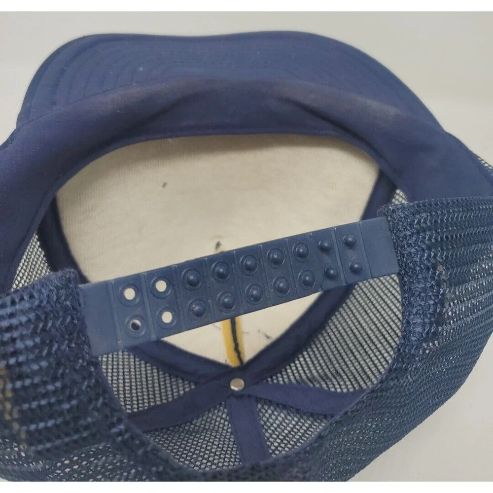 Vintage Snapback Mesh Truckers Cap Bass Commando Hat Dark Blue